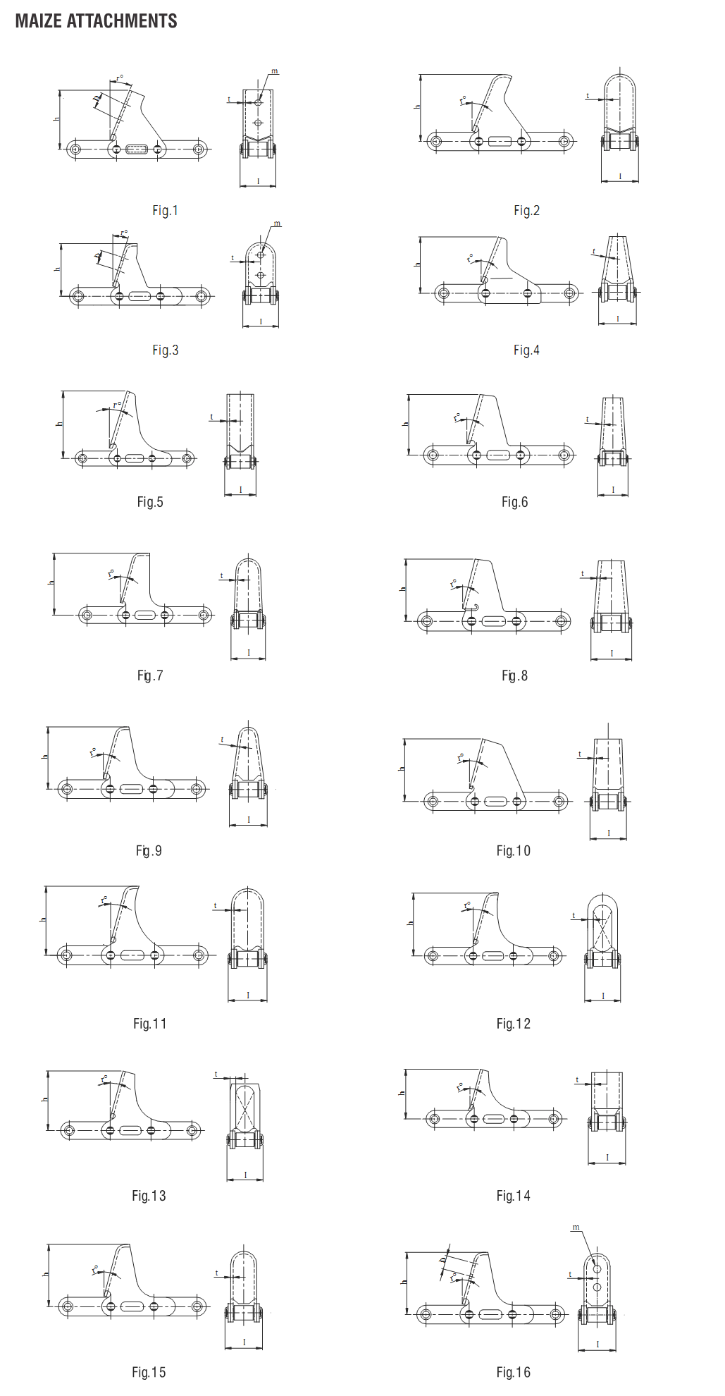 Maize Attachment Chains – American Standards – Rombochain